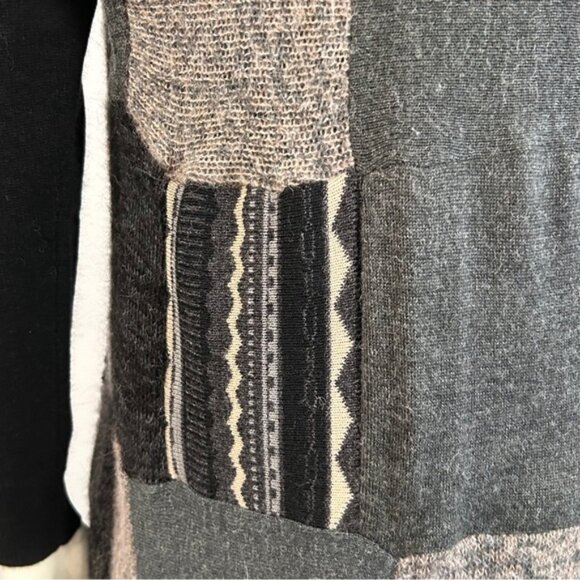 Vintage Boho Alpaca Patchwork Knit Long Vest - Picture 9 of 12